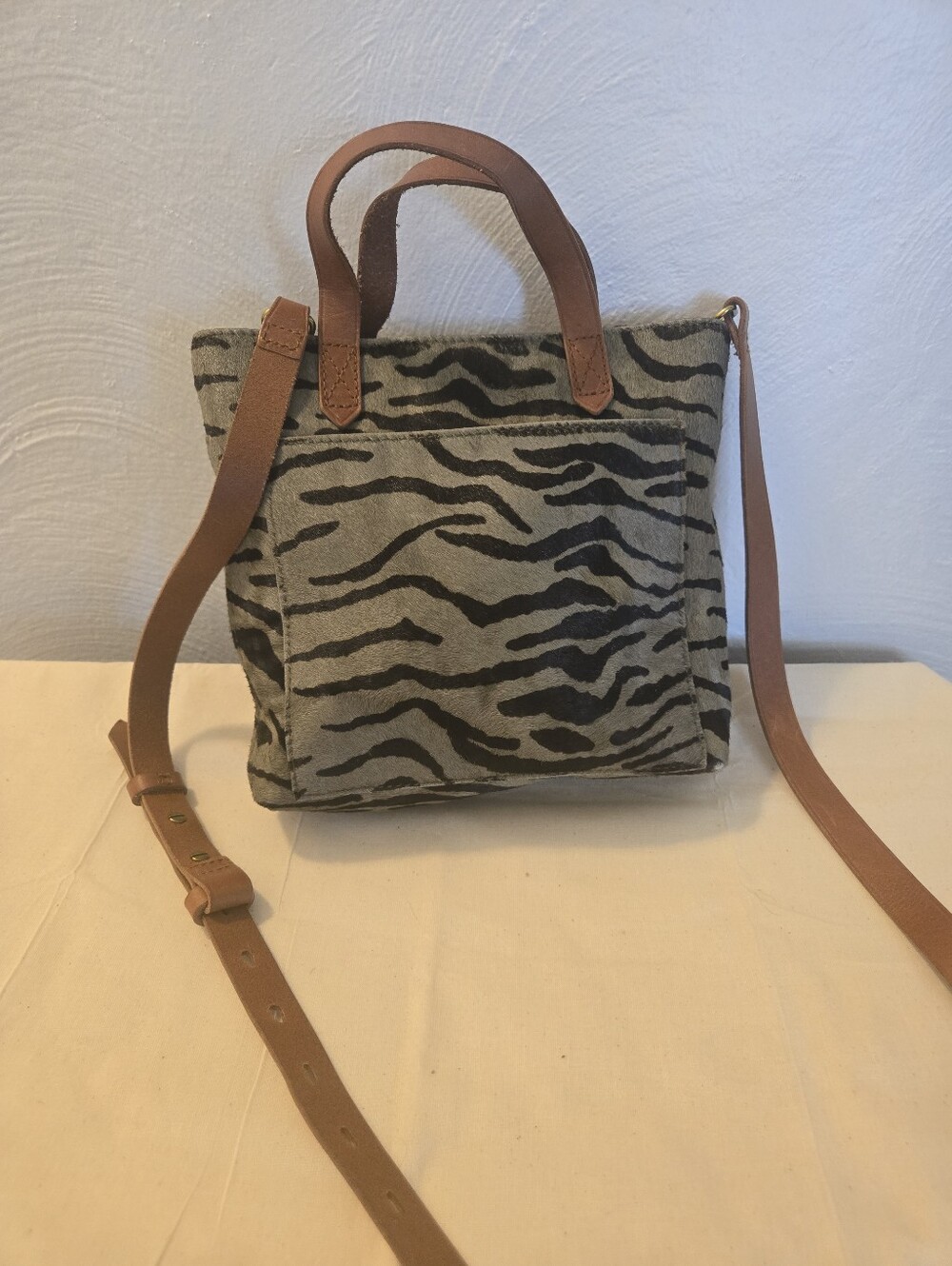 Madewell Mini Transport Tote - Zebra Print Calf